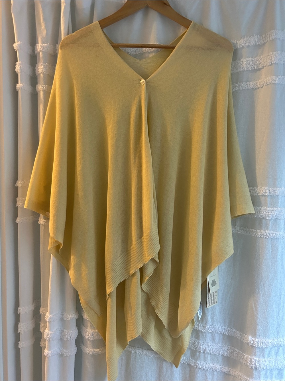 Muji yellow wrap / shawl /poncho with buttons nwt